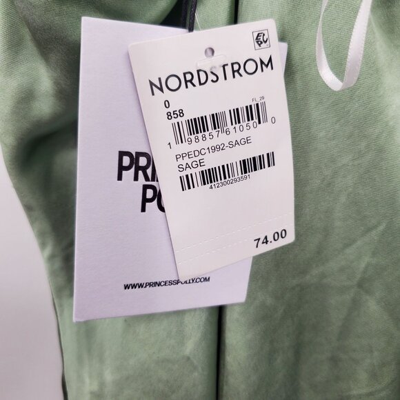 Princess Polly Sadee Maxi Dress Women Size US 0 NWT Off Shoulder Sage - Picture 8 of 13